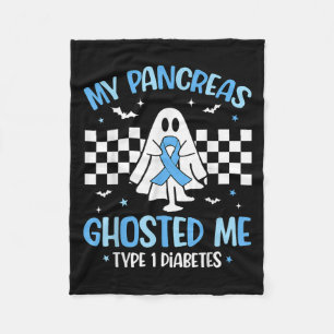 Halloween My Pancreas Ghosted Me Funny Type 1 Diab Fleece Blanket
