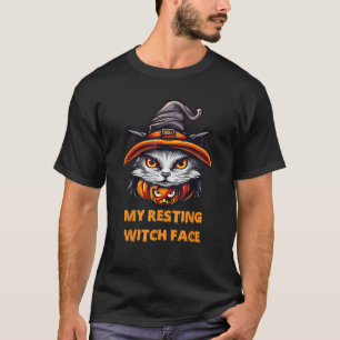 Halloween My Resting Cat Witch Face For Men Women T-Shirt