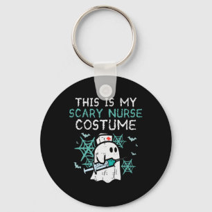 Halloween My Scary Nurse Costume Funny Ghost Scrub Key Ring