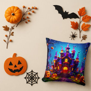 Halloween Mystical CastleThrow Pillow