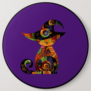 Halloween/mystical/cat/fall 6 cm round badge