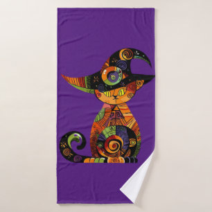 Halloween/mystical/cat/fall bath towel