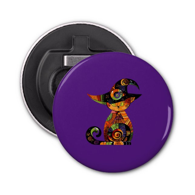 Halloween/mystical/cat/fall  bottle opener (Front)