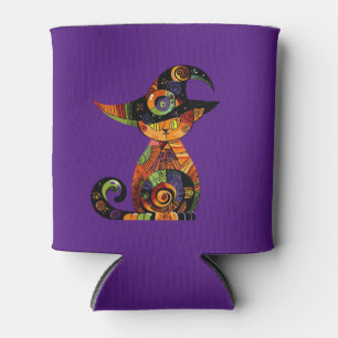 Halloween/mystical/cat/fall can cooler