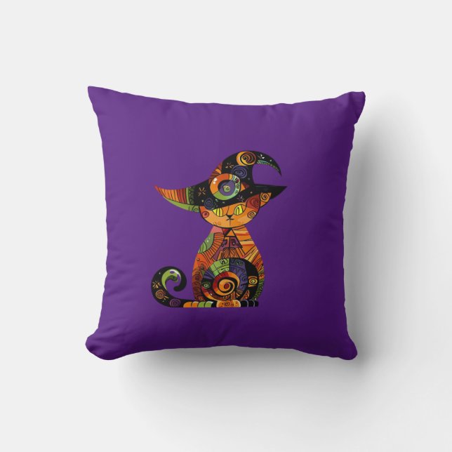Halloween/mystical/cat/fall  cushion (Front)