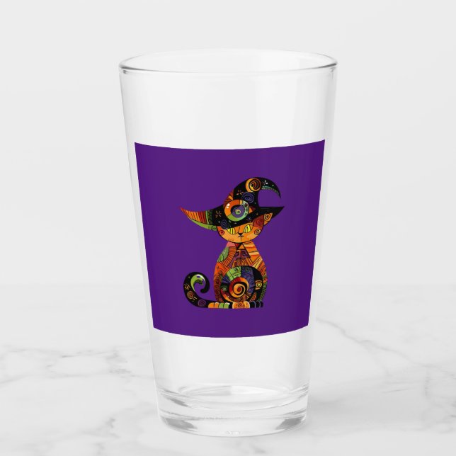 Halloween/mystical/cat/fall  glass (Front)
