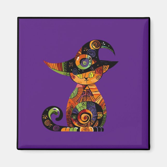 Halloween/mystical/cat/fall  magnet (Front)