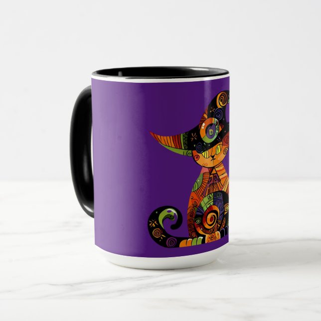 Halloween/mystical/cat/fall  mug (Front Left)