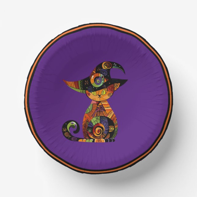 Halloween/mystical/cat/fall  paper plate (Front)