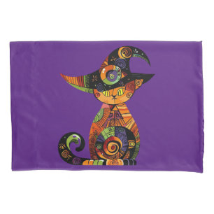 Halloween/mystical/cat/fall pillowcase