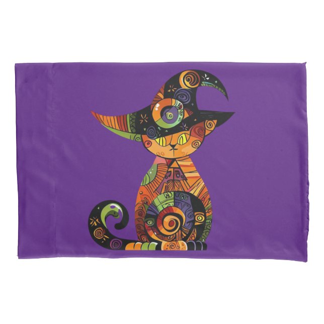 Halloween/mystical/cat/fall  pillowcase (Front)