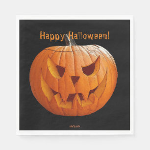 Halloween Napkin Orange Jack-O-Lantern HAMbWG