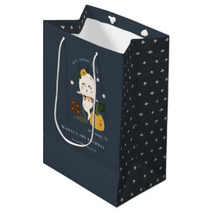 Halloween Navy Ghost Little Boo Any Age Birthday Medium Gift Bag