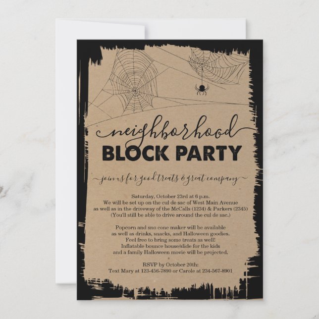 Halloween Neighbourhood Block Party Invitation (Front)