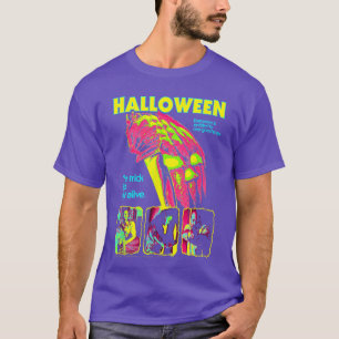 Halloween Neon Colors Reimagined Poster Horror Mov T-Shirt