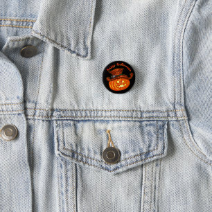 Halloween Neon Glow Look Pumpkin Party 3 Cm Round Badge