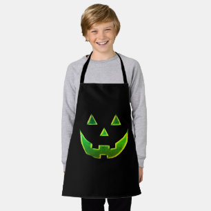 Halloween neon green black Jack o lantern costume Apron