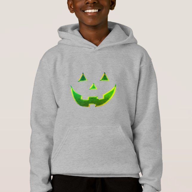 Halloween neon green Jack o lantern pumpkin kids (Front)