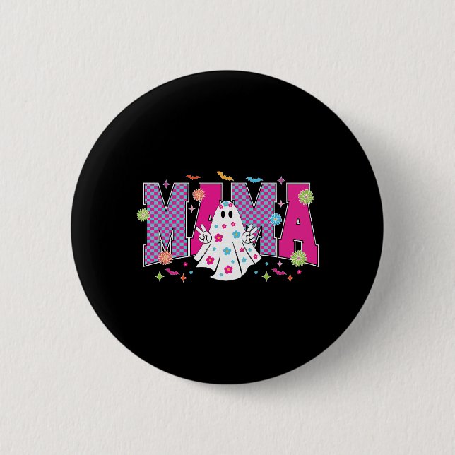 Halloween Neon Mama Mini 6 Cm Round Badge (Front)