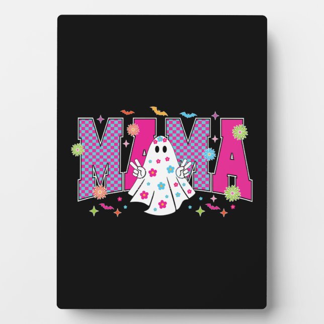 Halloween Neon Mama Mini Plaque (Front)