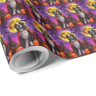 Halloween Newfoundland Vampire Pumpkins Scary Wrapping Paper