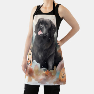 Halloween Newfoundland With Pumpkins Scary  Apron