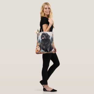 Halloween Newfoundland With Pumpkins Scary Tote Bag