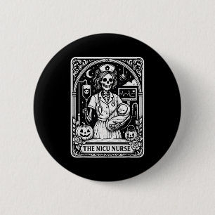 Halloween Nicu Nurse Tarot Card Skeleton Rn Nursin 6 Cm Round Badge