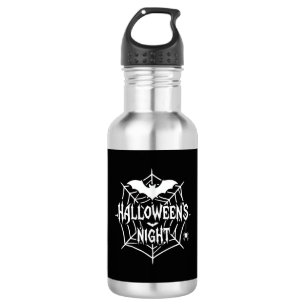 Halloween Night Bat Spider Web Vector Design_1 532 Ml Water Bottle