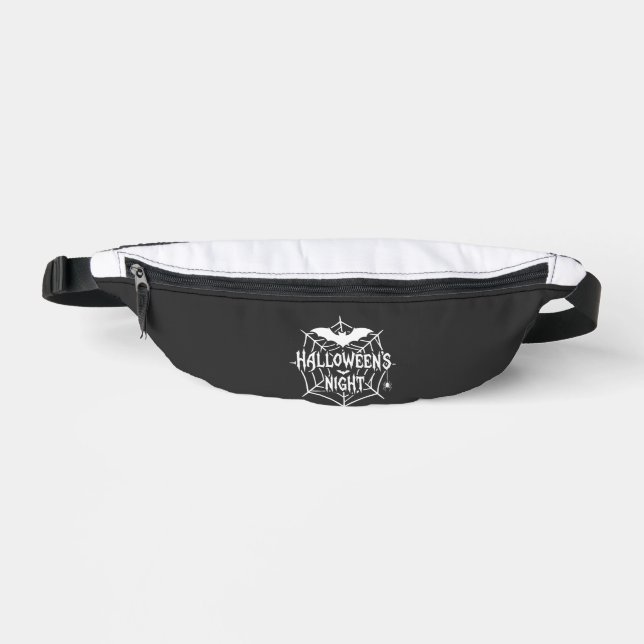 Halloween Night Bat Spider Web Vector Design_1 Bum Bags (Front)