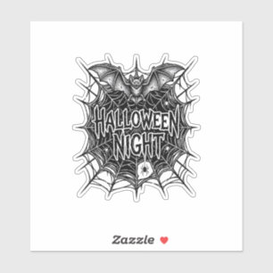 Halloween Night Bat Spiderweb Vintage Shirt Design
