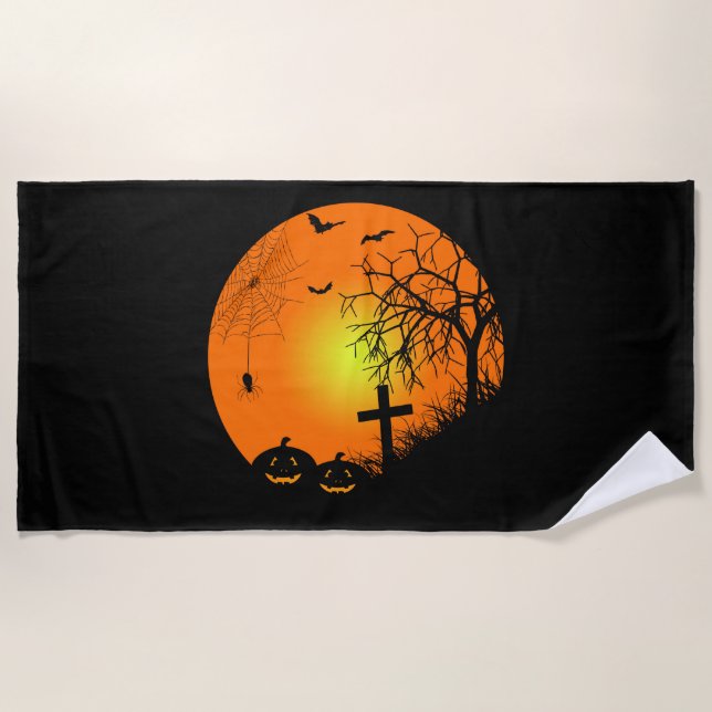 Halloween night beach towel (Front)