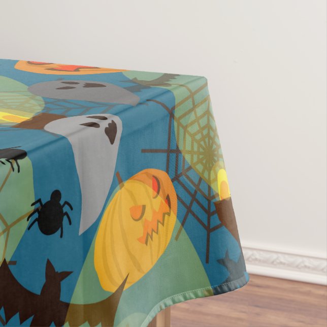 Halloween Night  Blue Tablecloth (In Situ)