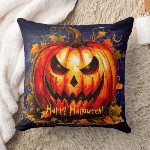 Halloween Night Creepy Pumpkin Cushion