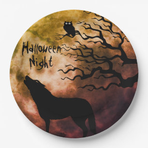 Halloween Night Fullmoon 3 Paper Plate