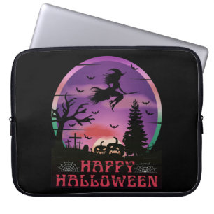 HALLOWEEN NIGHT GRAVEYARD WITCH LAPTOP SLEEVE