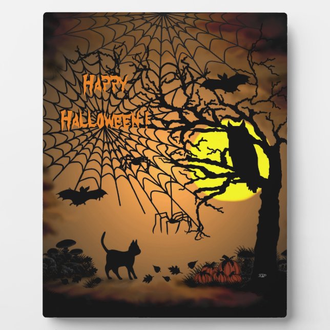 Halloween Night , Happy Halloween ! Plaque (Front)