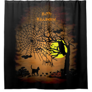 Halloween Night , Happy Halloween ! Shower Curtain