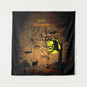 Halloween Night , Happy Halloween ! Tapestry