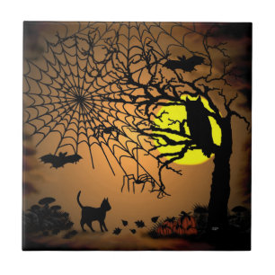 Halloween Night , Happy Halloween ! Tile
