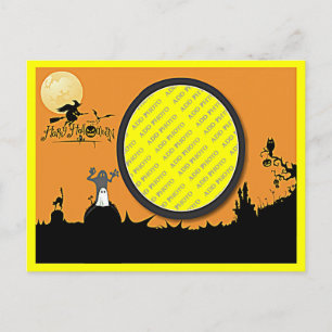 Halloween Night in Orange Glow Add Your Photo Postcard