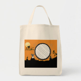 Halloween Night in Orange Glow Add Your Photo Tote Bag