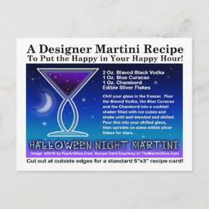 Halloween Night Martini Recipe Postcard