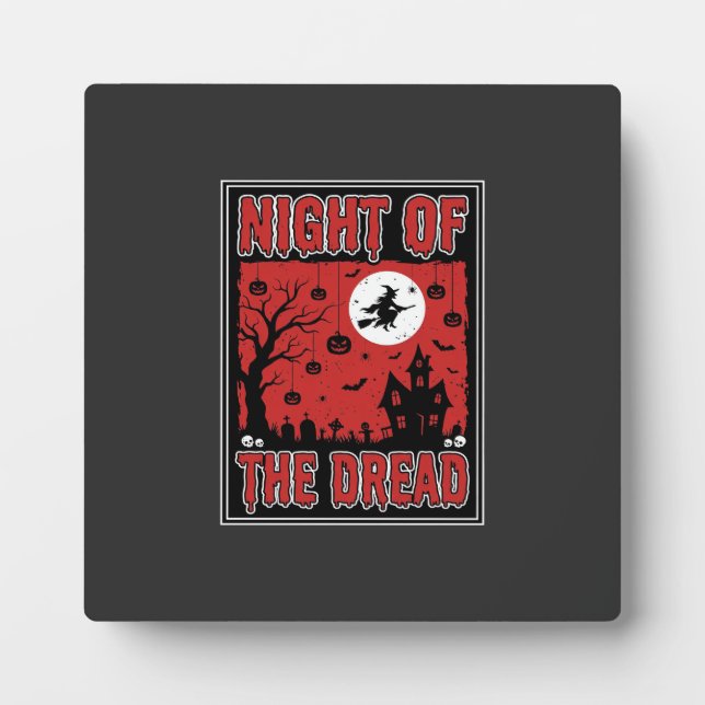 Halloween Night of the Dread Haunted House Plaque (Front)