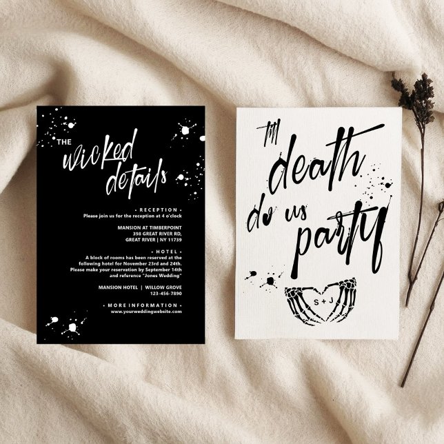 Halloween Night of the Living Wed Wedding RSVP Card (Creator Uploaded)