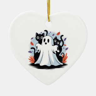 Halloween Night Prowl Ceramic Ornament