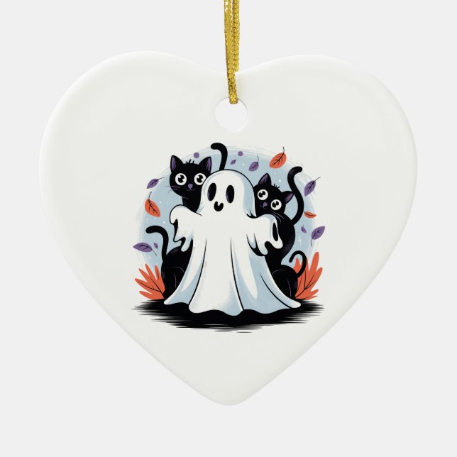 Halloween Night Prowl  Ceramic Ornament (Front)