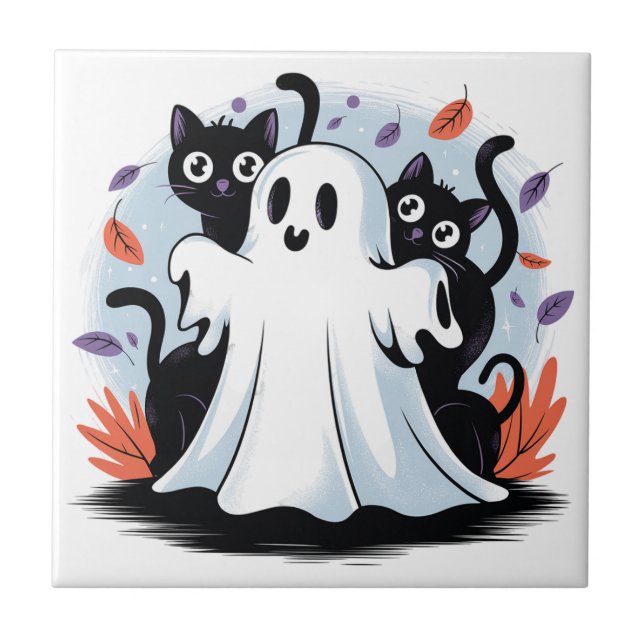 Halloween Night Prowl  Ceramic Tile (Front)