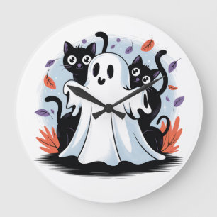 Halloween Night Prowl  Large Clock