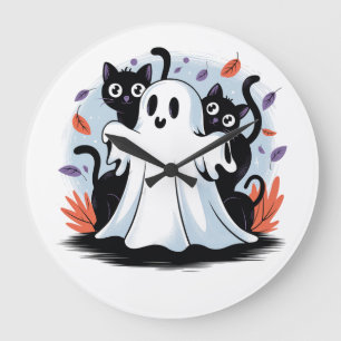 Halloween Night Prowl Large Clock